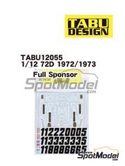 Decals and markings / Formula 1 / 1/12 scale: New products by Tabu